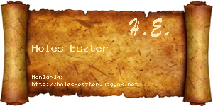 Holes Eszter névjegykártya